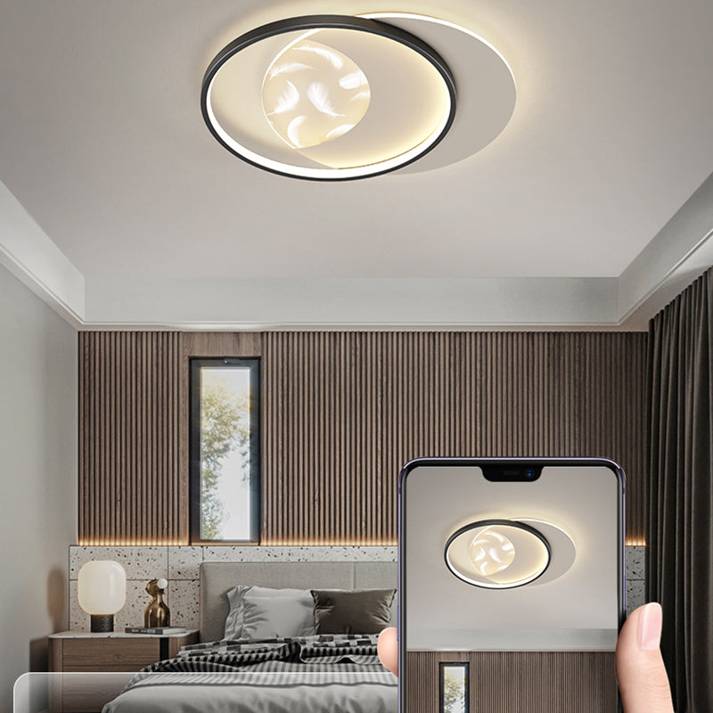 Montaggio a incasso a LED circolare in acrilico nella moderna semplicità della plafoniera in piuma di ferro per camera da letto