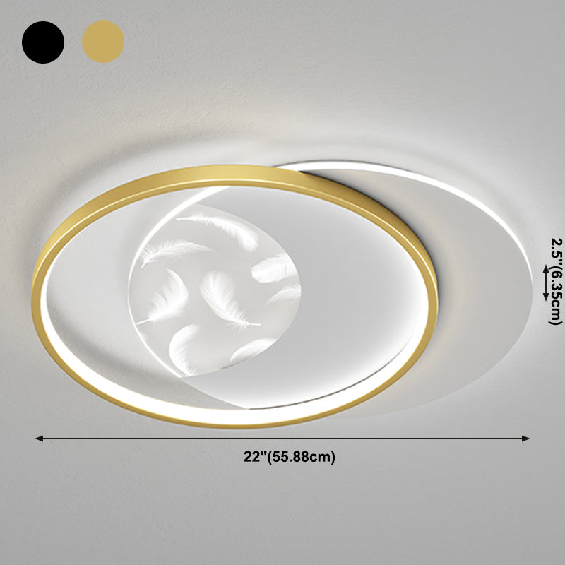 Montaggio a incasso a LED circolare in acrilico nella moderna semplicità della plafoniera in piuma di ferro per camera da letto