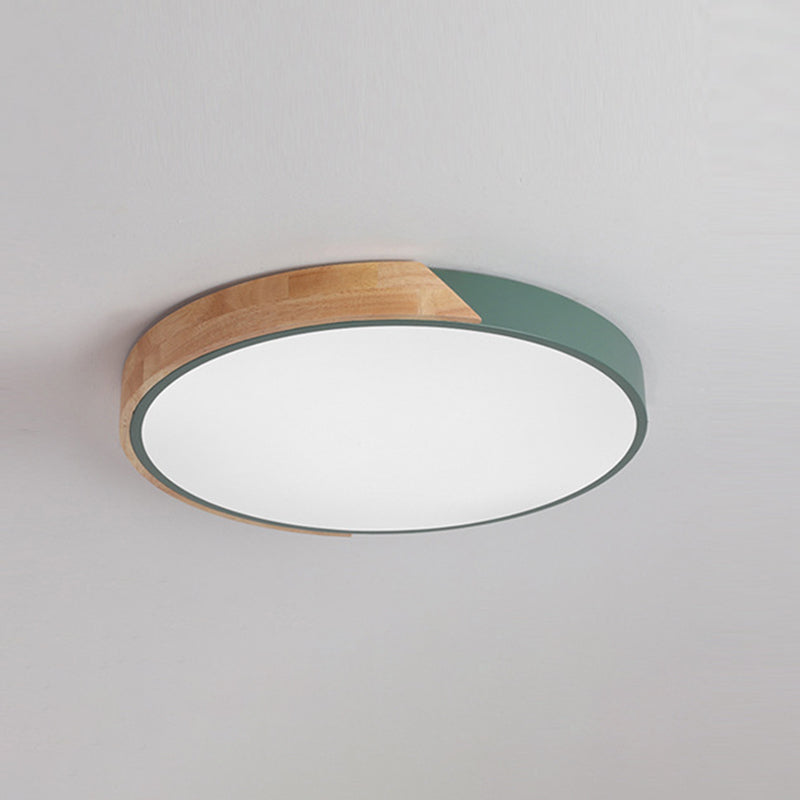 Round Shape Ceiling Lamp Modern Macaroon Iron 1 Light Flush Mount for Living Room Aisle