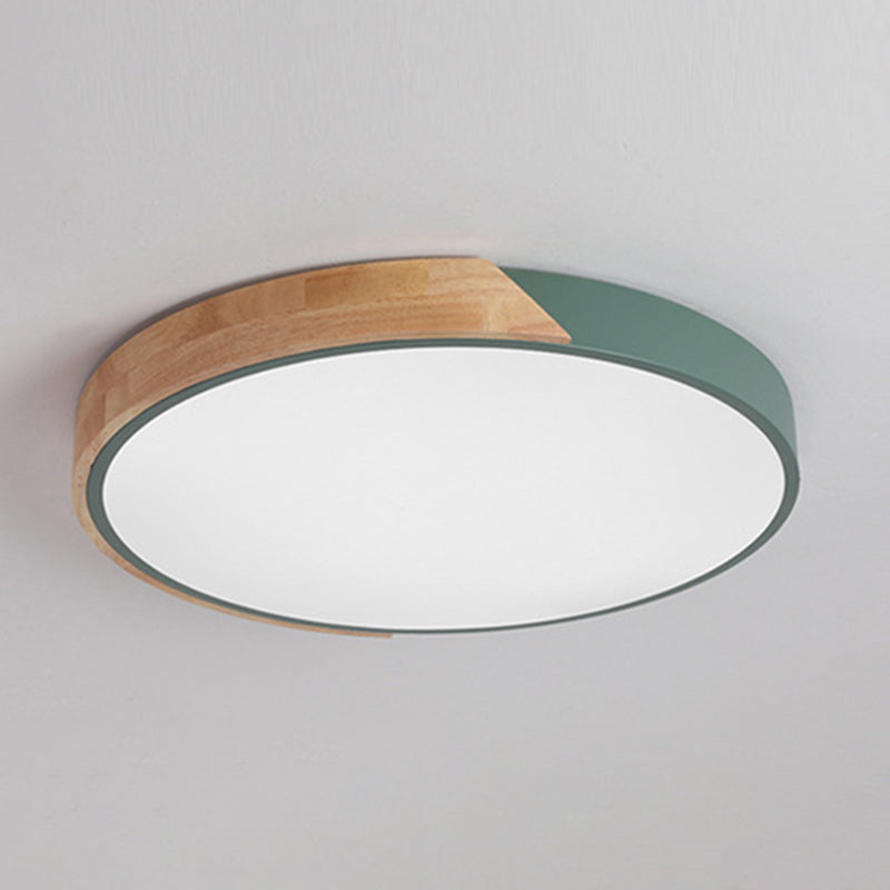 Round Shape Ceiling Lamp Modern Macaroon Iron 1 Light Flush Mount for Living Room Aisle