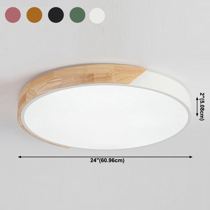Round Shape Ceiling Lamp Modern Macaroon Iron 1 Light Flush Mount for Living Room Aisle
