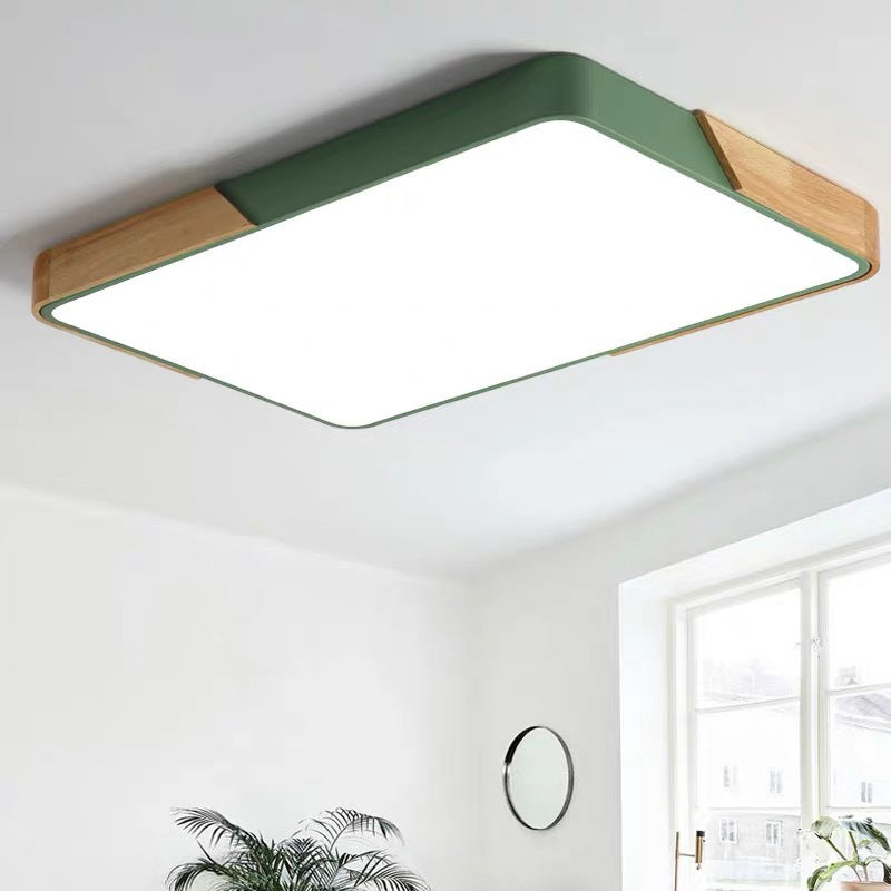 Geometry Shape Ceiling Lamp Modern Macaroon Iron 1 Light Flush Mount for Bedroom