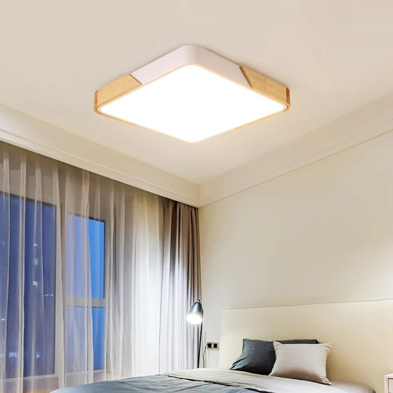 Geometry Shape Ceiling Lamp Modern Macaroon Iron 1 Light Flush Mount for Bedroom