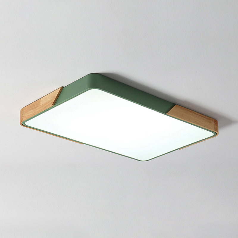 Geometry Shape Ceiling Lamp Modern Macaroon Iron 1 Light Flush Mount for Bedroom