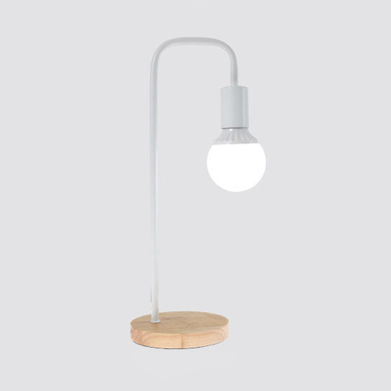 Stile moderno a forma unica lampada da tavolo notturno metallo 1 luce da tavolo