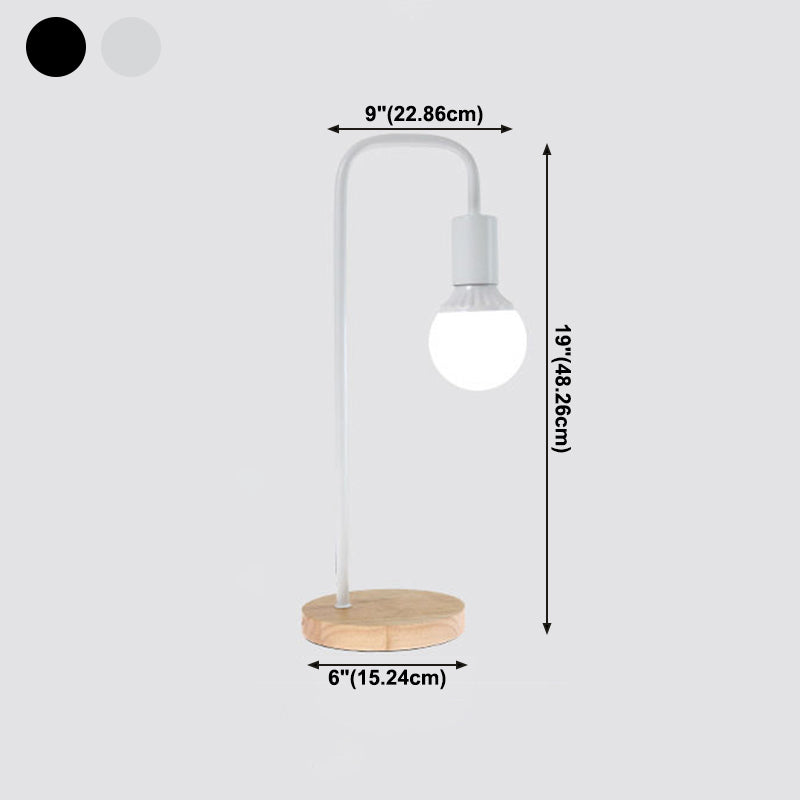 Stile moderno a forma unica lampada da tavolo notturno metallo 1 luce da tavolo
