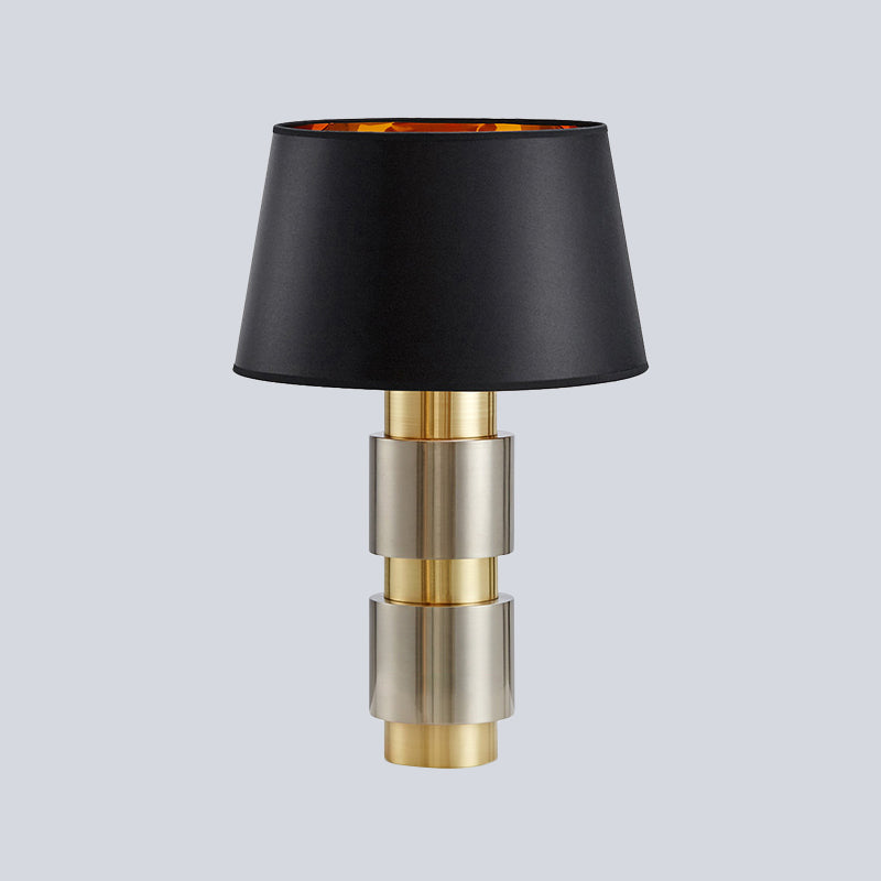 Empire Shade Nachtkastje Licht Minimalistisch Stof 1-lamp Zwart Metalen Nachtkastje Verlichting voor Slaapkamer