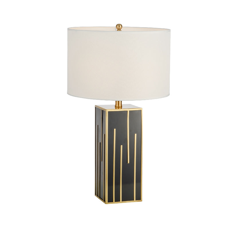 Tissu cylindre table de nuit d'éclairage simple 1 tête de nuit blanche lampe pour le salon
