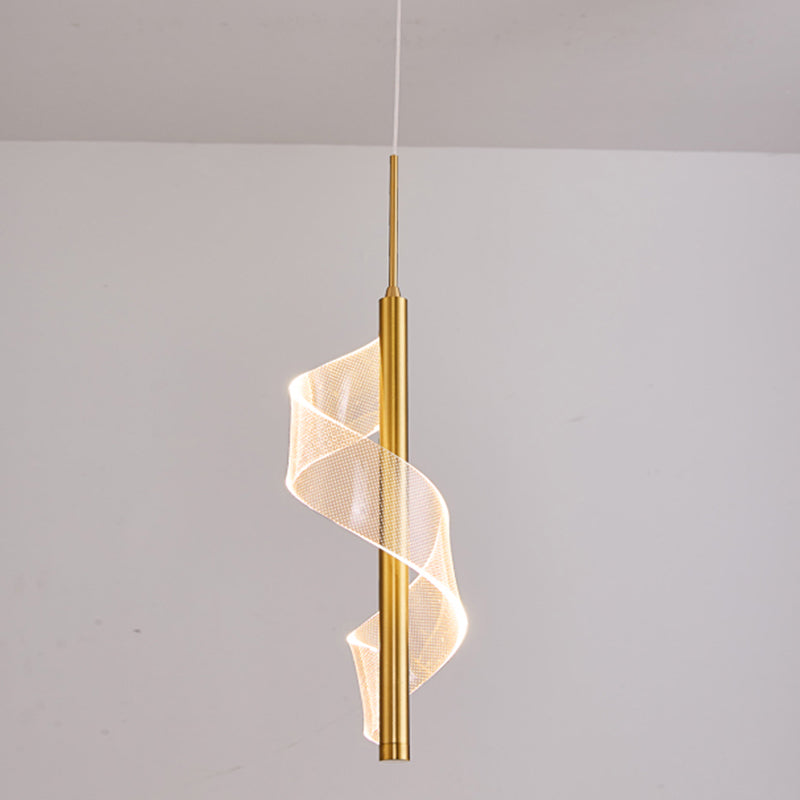 Modern Artistic LED Pendant Light Aluminium Linear Hanging Lamp with Acrylic Shade