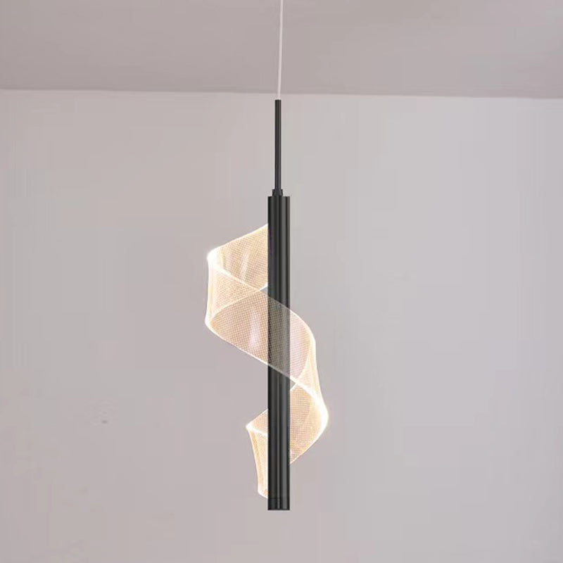 Modern Artistic LED Pendant Light Aluminium Linear Hanging Lamp with Acrylic Shade