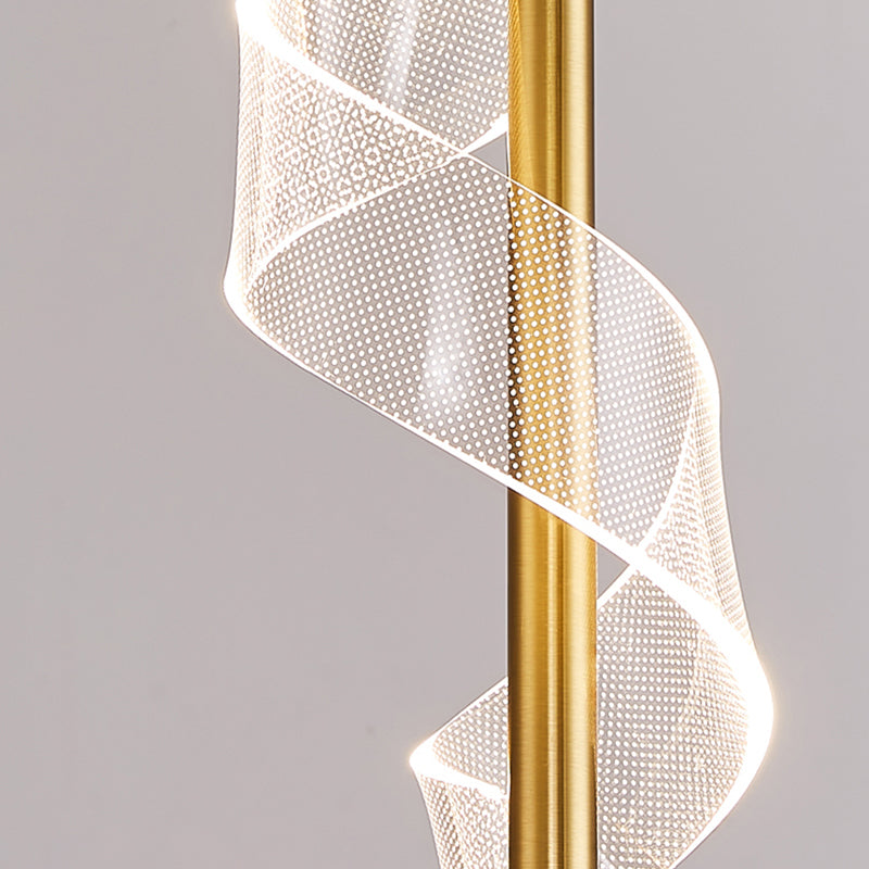 Modern Artistic LED Pendant Light Aluminium Linear Hanging Lamp with Acrylic Shade