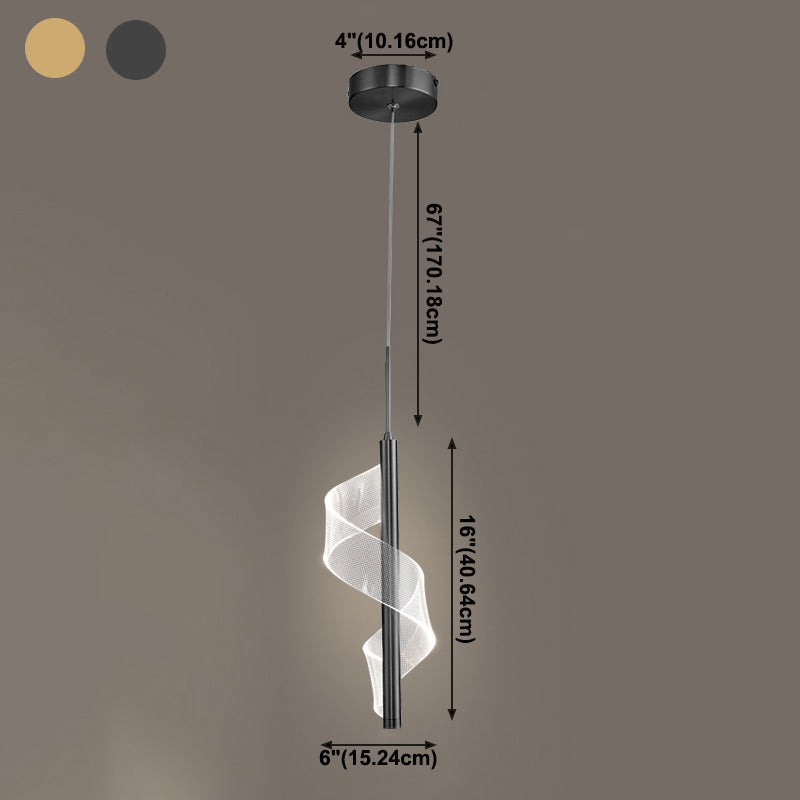 Modern Artistic LED Pendant Light Aluminium Linear Hanging Lamp with Acrylic Shade