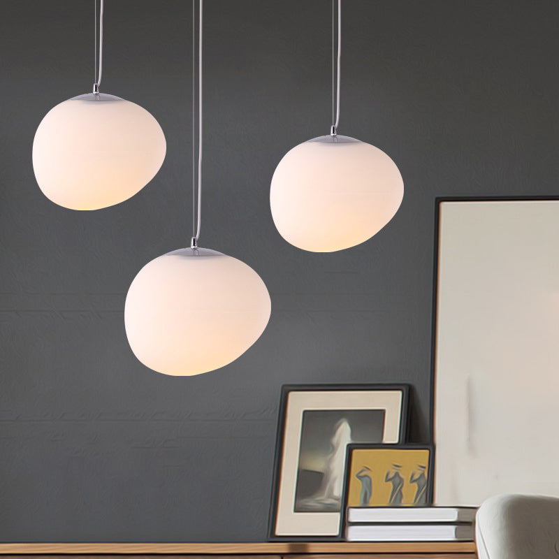 Style de style moderne ombre d'oeuf suspendu en verre léger 1 pendentif léger