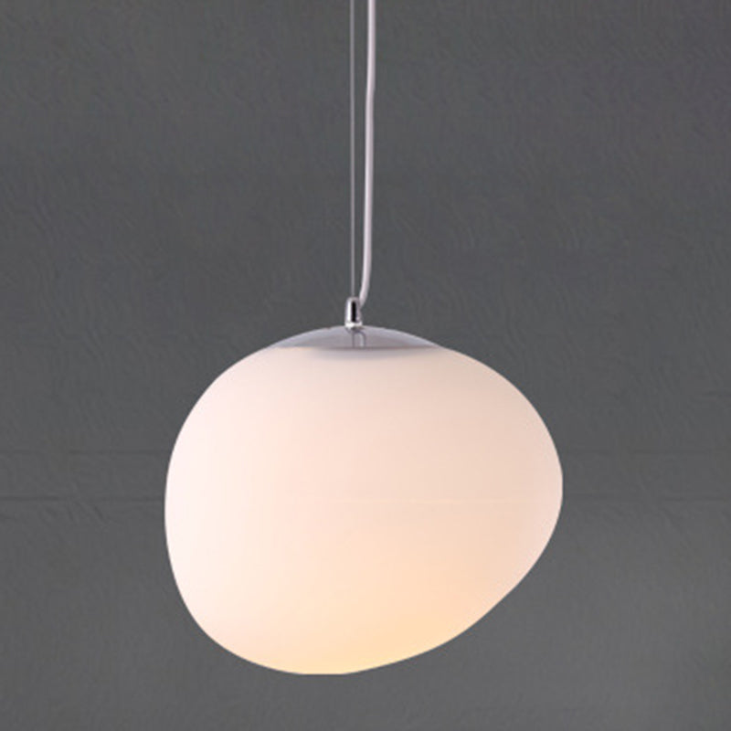 Style de style moderne ombre d'oeuf suspendu en verre léger 1 pendentif léger