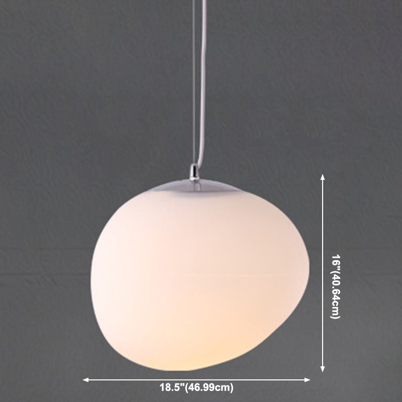 Style de style moderne ombre d'oeuf suspendu en verre léger 1 pendentif léger