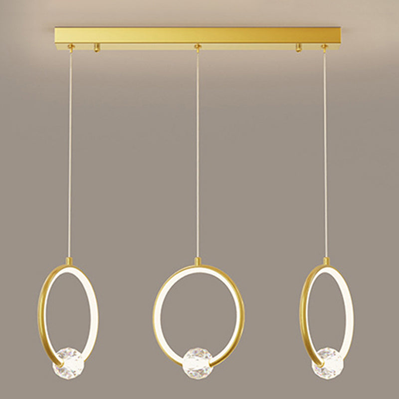 Moderne stijl ronde schaduw hangende licht kristallen licht hanglamp voor eetkamer