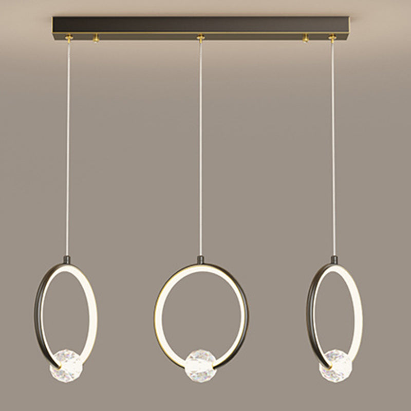 Moderne stijl ronde schaduw hangende licht kristallen licht hanglamp voor eetkamer