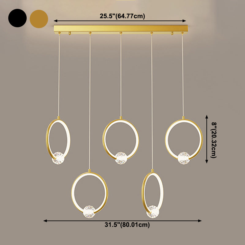 Moderne stijl ronde schaduw hangende licht kristallen licht hanglamp voor eetkamer