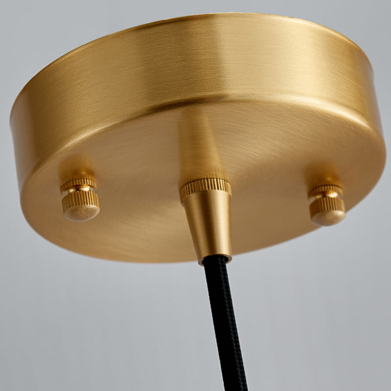 Modern Style Spherical Hanging Light All Copper Marble 1 Light Pendant Lamp for Bedside