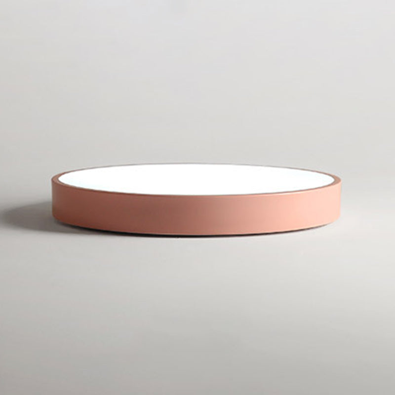 Round Shape Ceiling Lamp Modern Macaroon Iron 1 Light Flush Mount for Study Living Room