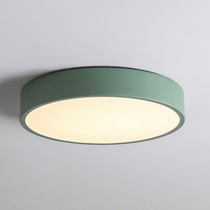 Round Shape Ceiling Lamp Modern Macaroon Iron 1 Light Flush Mount for Study Living Room
