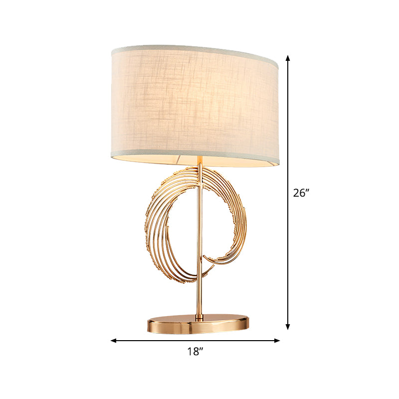 Lampe de table de nuit en or de tambour en or