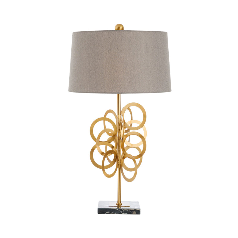 Postmodern vat nachtkastje lamp metaal 1 hoofd slaapkamer stof nachttafel verlichting in grijs