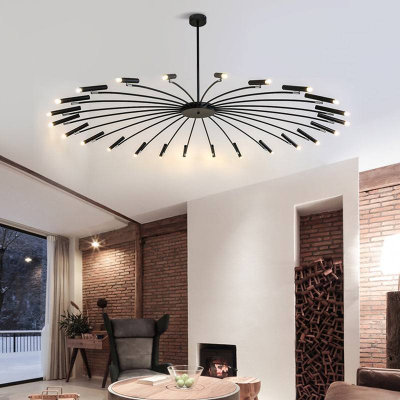 Linear Chandelier Light Fixtures Modern Multi-Head Suspension Pendant Lamps for Living Room