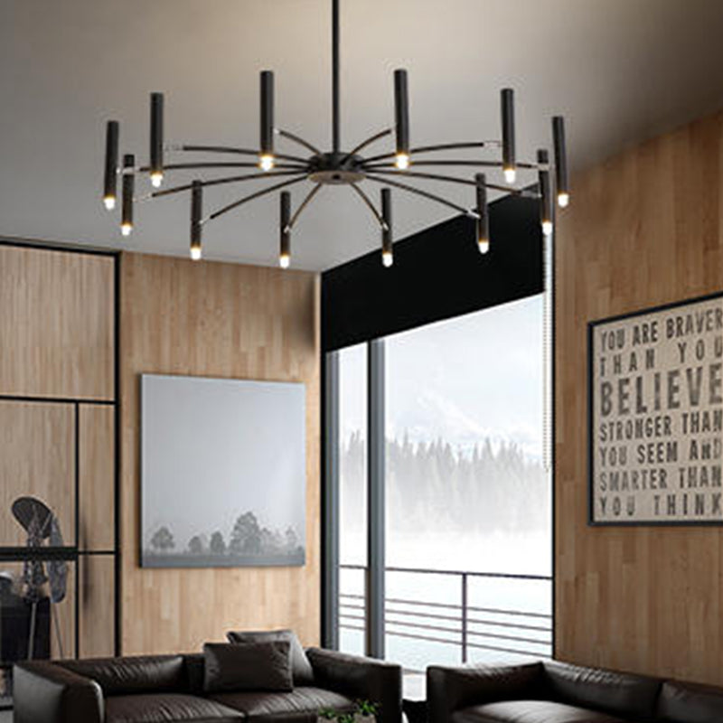Linear Chandelier Light Fixtures Modern Multi-Head Suspension Pendant Lamps for Living Room