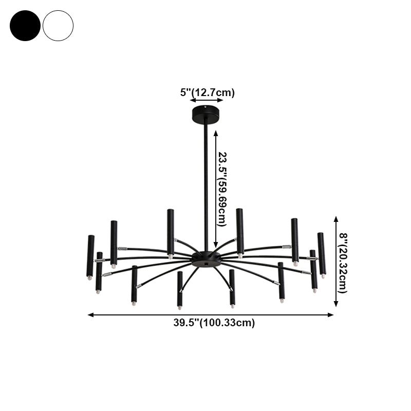 Linear Chandelier Light Fixtures Modern Multi-Head Suspension Pendant Lamps for Living Room