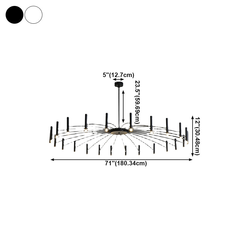 Linear Chandelier Light Fixtures Modern Multi-Head Suspension Pendant Lamps for Living Room