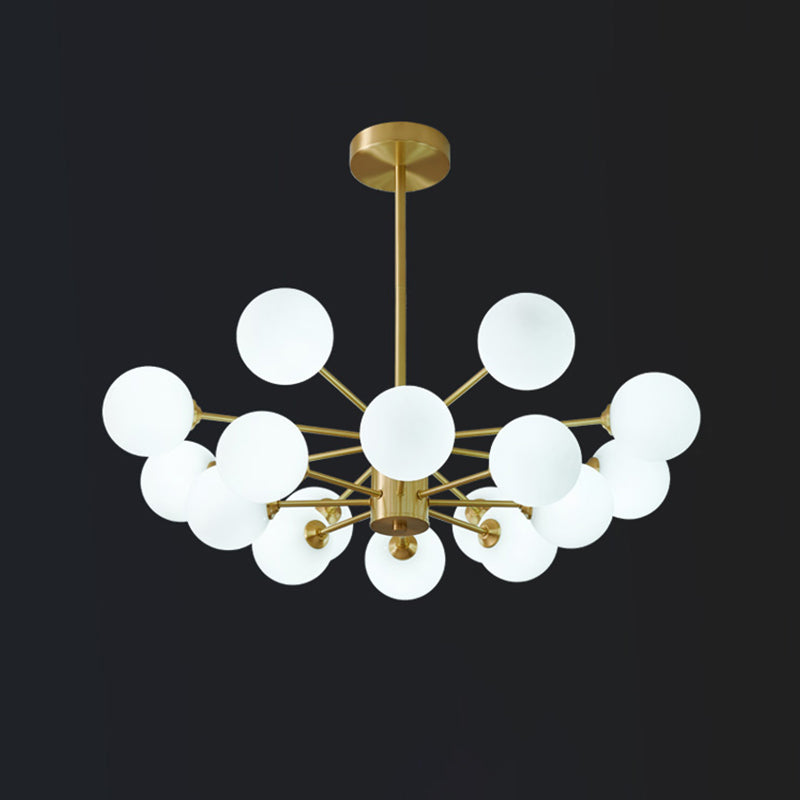 Globe kroonluchter verlichtingsarmaturen moderne multi-head gouden suspensie hanglampen met glazen schaduw