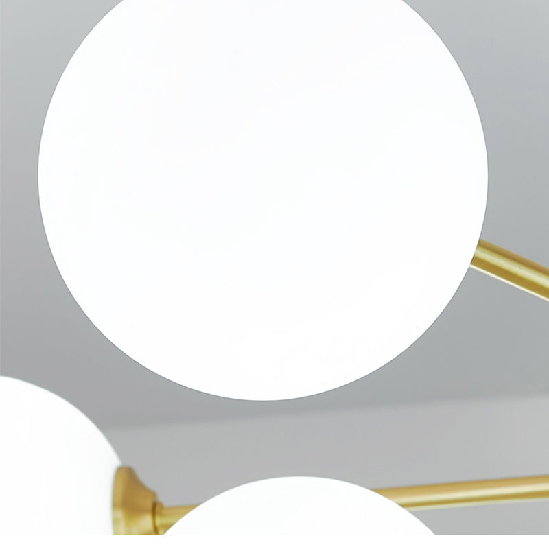 Globe kroonluchter verlichtingsarmaturen moderne multi-head gouden suspensie hanglampen met glazen schaduw