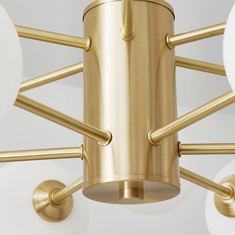 Globe kroonluchter verlichtingsarmaturen moderne multi-head gouden suspensie hanglampen met glazen schaduw