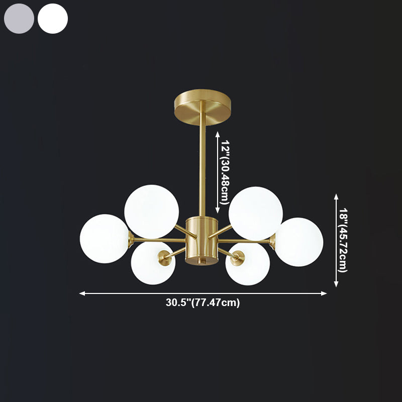 Globe kroonluchter verlichtingsarmaturen moderne multi-head gouden suspensie hanglampen met glazen schaduw