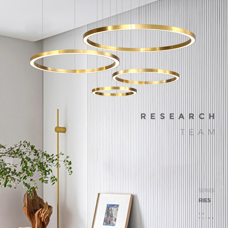 Modern Aluminum Chandelier Light Fixtures Multi-Tier Hanging Pendant Lights for Living Room