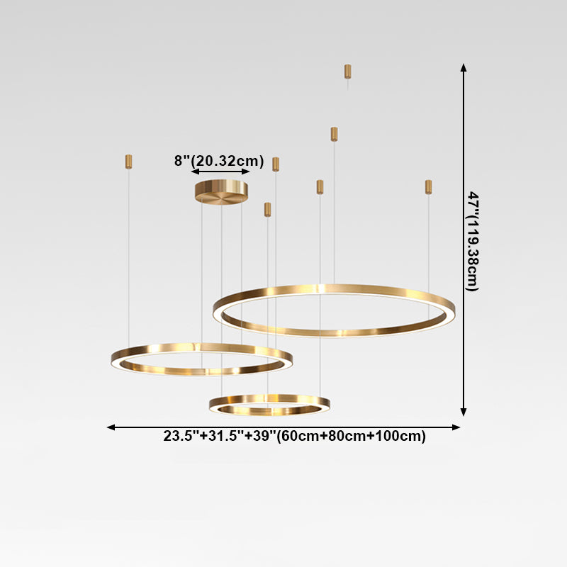 Modern Aluminum Chandelier Light Fixtures Multi-Tier Hanging Pendant Lights for Living Room