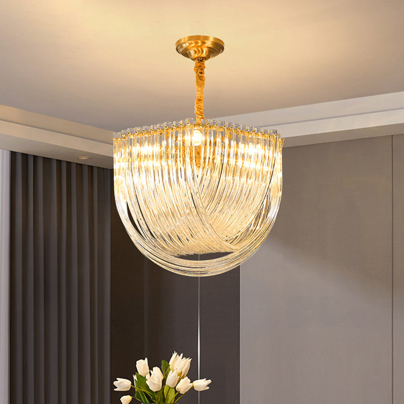 Moderne stijl kroonluchter koperen minimalisme hangend licht met kristal voor woonkamer