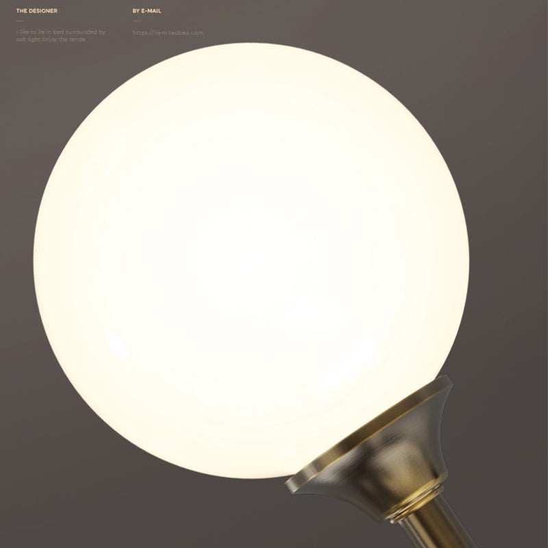 Nordic Style Brass Chandelier Globe Pendant Lamps with White Glass for Living Room