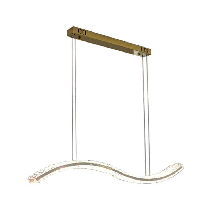 1 Light Waves Island Lamp Contemporary Simplicity Crystal Wrapped Island Pendant