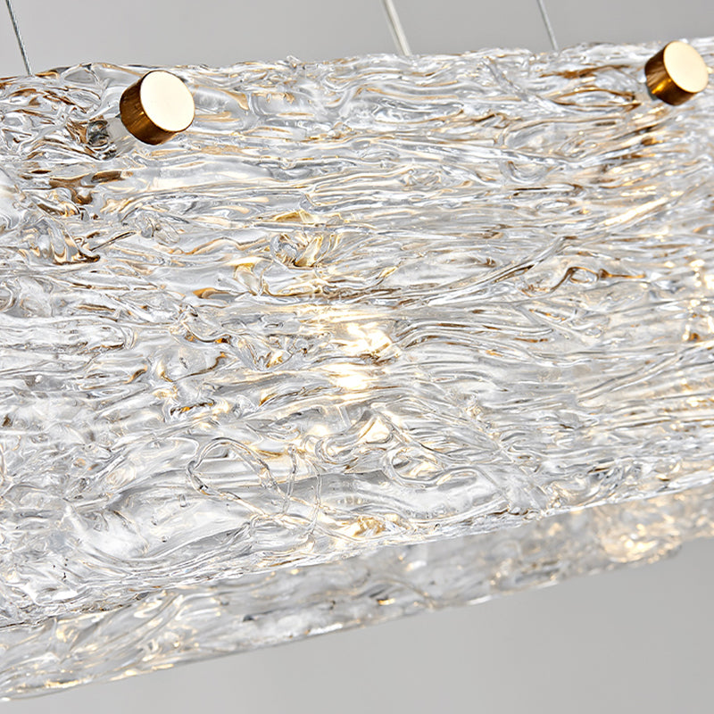 5-leichte Inselbeleuchtungsideen moderner Stil rechteckiger Form Glashängeleuchte