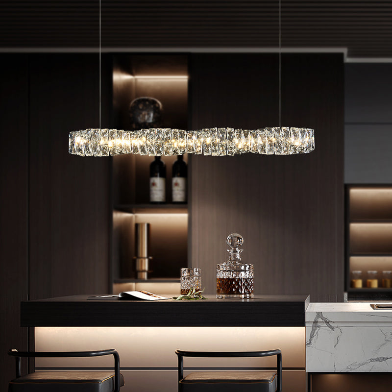 Modern Dining Island Lamp Kitchen Dining Room Crystal Hanging Lamp Fixture