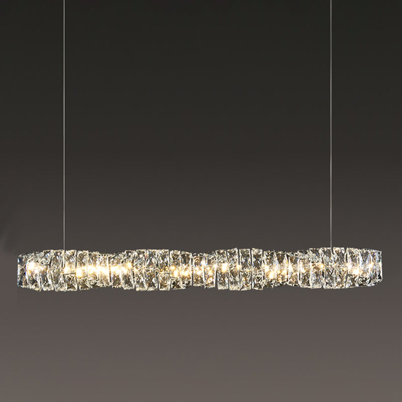 Modern Dining Island Lamp Kitchen Dining Room Crystal Hanging Lamp Fixture