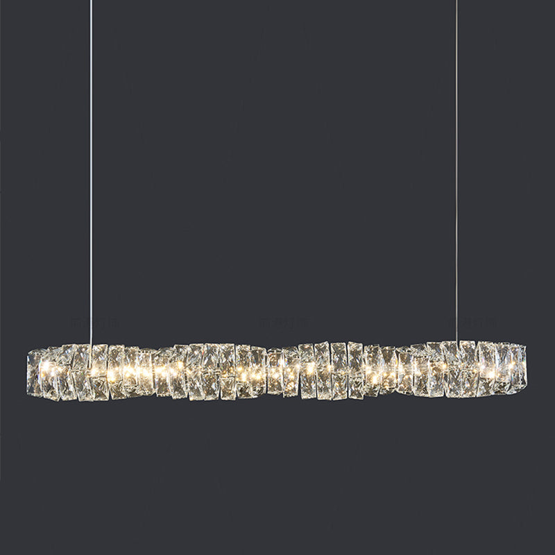 Modern Dining Island Lamp Kitchen Dining Room Crystal Hanging Lamp Fixture