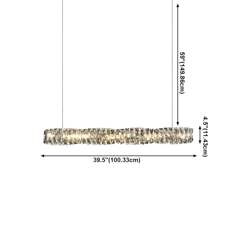 Modern Dining Island Lamp Kitchen Dining Room Crystal Hanging Lamp Fixture