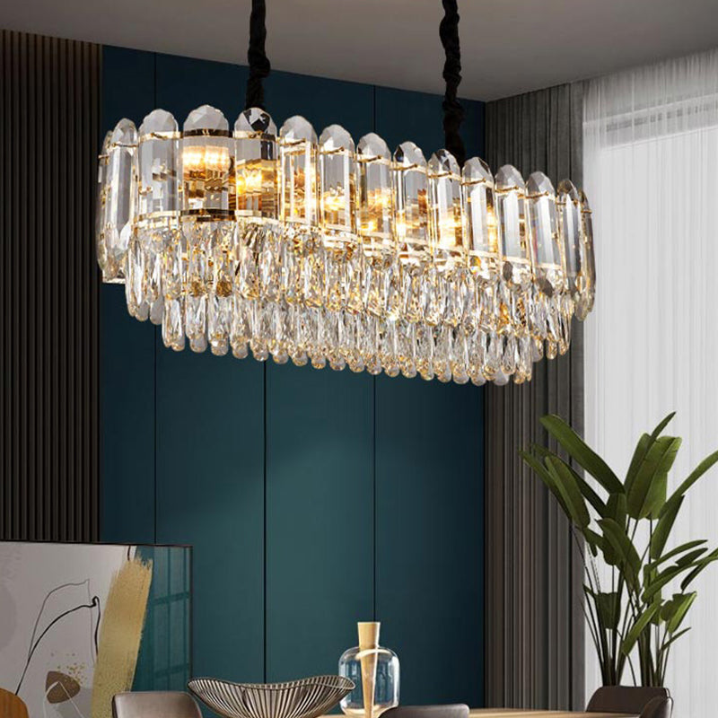 Crystal Dining Island Light Modern Kitchen Dining Room Crystal Hanging Lamp Fixture