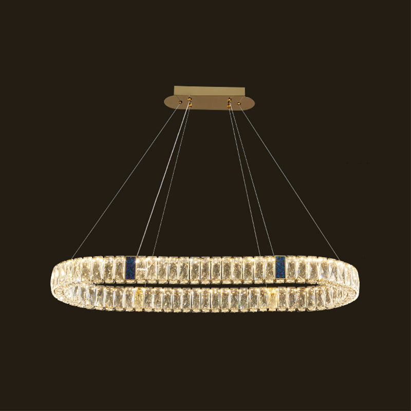 LED Dining Island Light Modern Dining Room Crystal Hanging Lamp Fixture