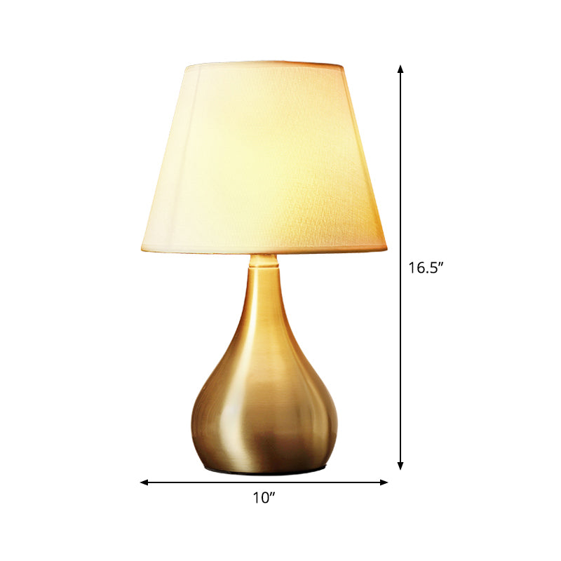Stoff verjüngter Nachttisch Beleuchtung luxuriöser 1-Kopf-Messing-Metall-Nachttisch Licht für Wohnzimmer