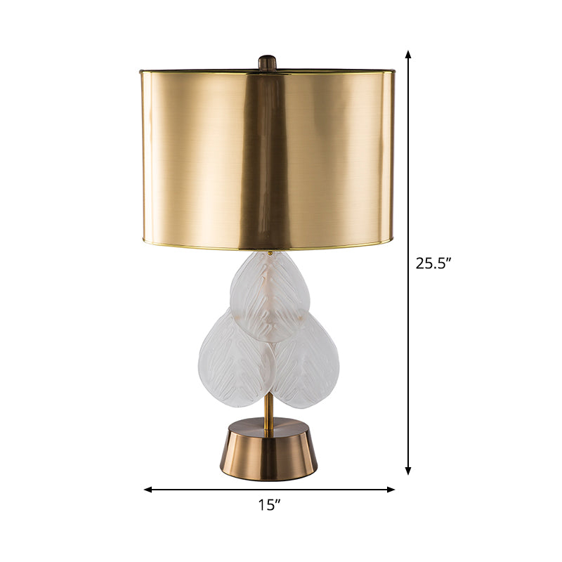 Tambour de batterie en métal lampe de nuit luxe 1 Éclairage de table de nuit de l'ampoule en or pour la chambre