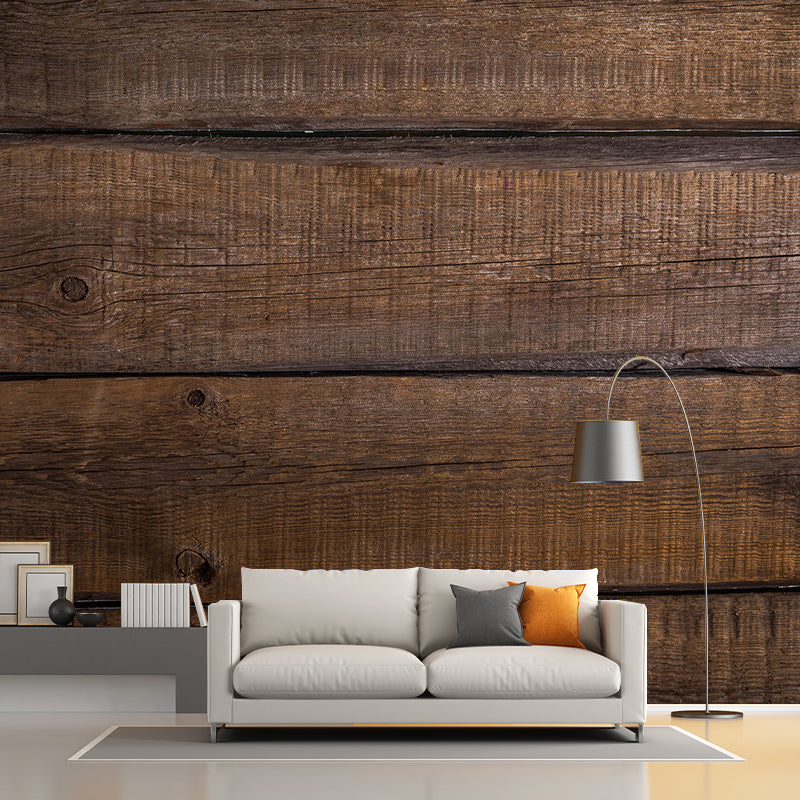 Industrial Style Wood Grain Mural Decorative Mildew Resistant Wall Decor
